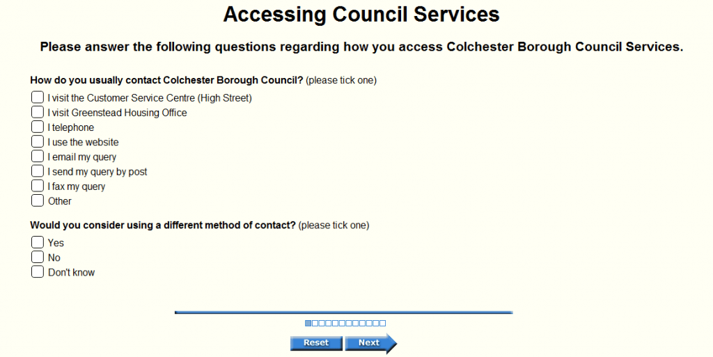 Colchester Customer Survey be heard Winstred Hundred Parish Council