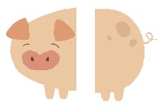 Halved pig