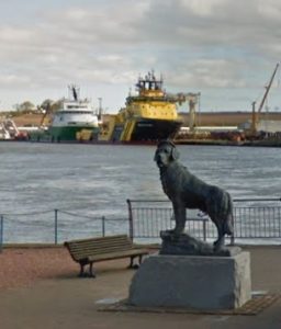 Bamse statue in Montrose Harbour